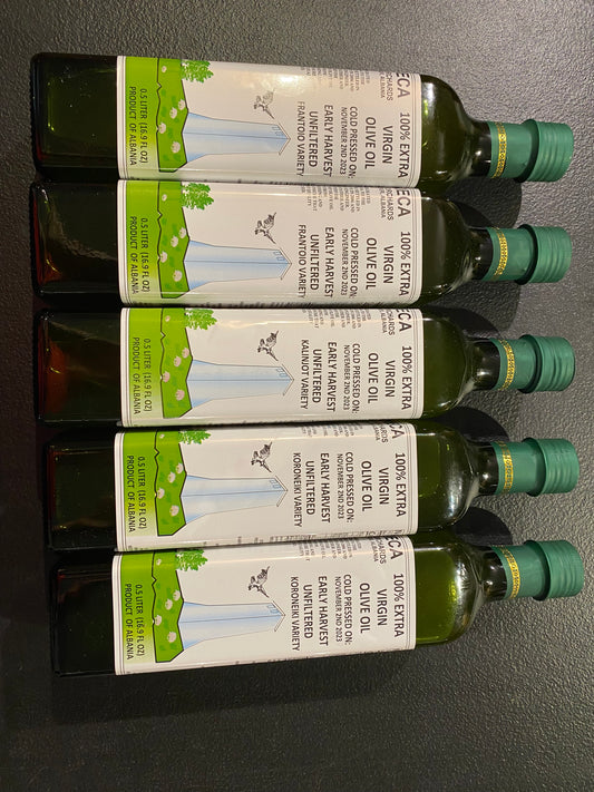 5 bottles of 500 ML 100% Natural Extra Virgin Olive Oil Unfiltered Early Harvest-SPECIA