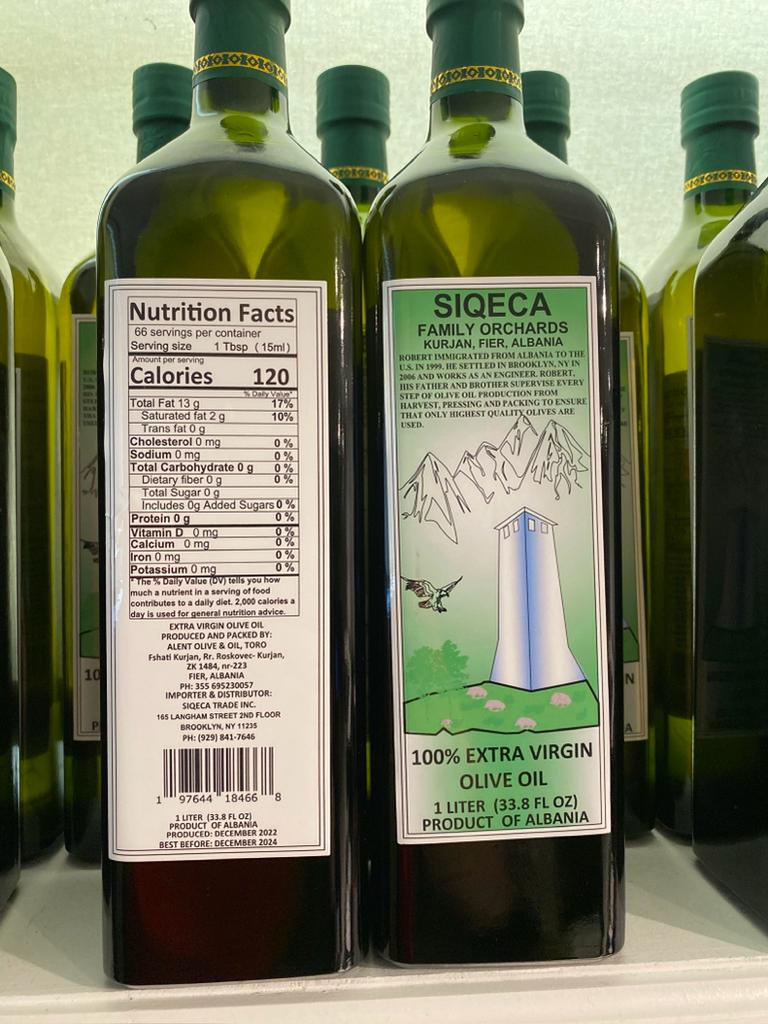 1 Liter 100% Natural Extra Virgin Olive Oil, 2023 Mid-Season Harvest Kalinjoti